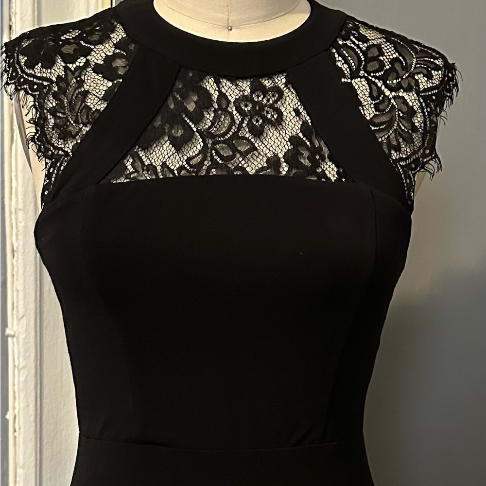 Express Black Lace Strapless Dress